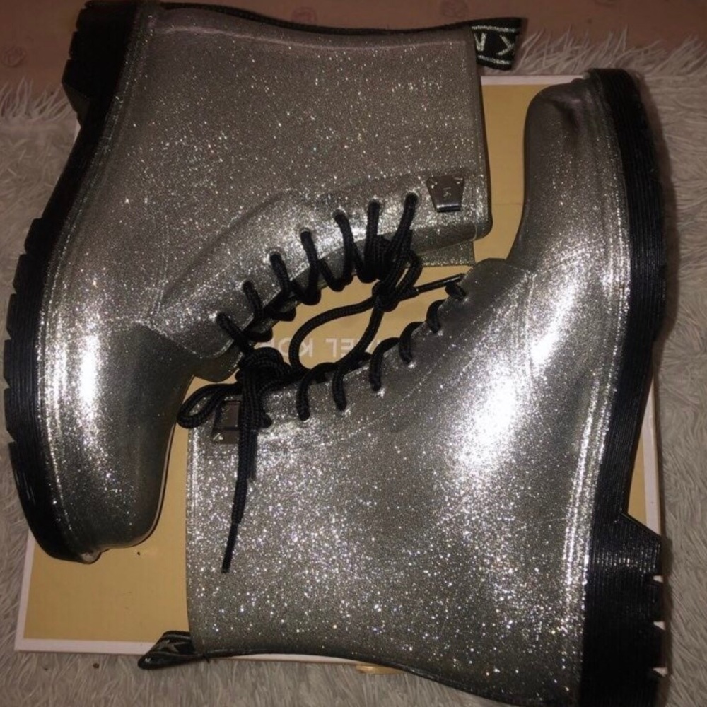 Michael Kora Tavie Glitter Rain Booties | Size 8